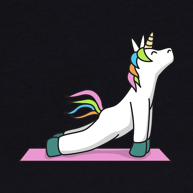 Cute Yoga Unicorn T-Shirt Meditation And Fitness Lover Tee by Franja